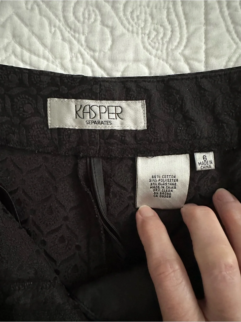 Kasper Textured Black Dress Pants Sz 6 - Picture 4 of 7